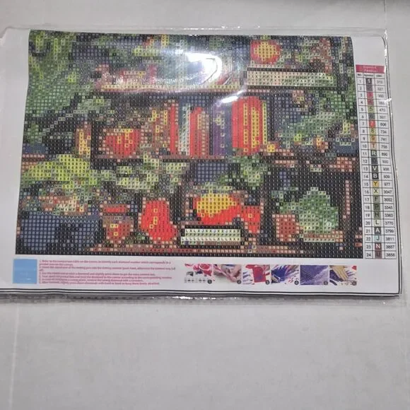 5D Diamond Painting Kit featuring a bookshelf Plant design. 30x40cm G4341 New - Picture 2 of 5